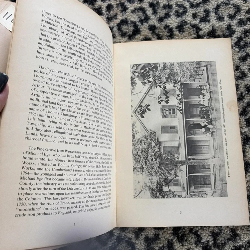 History of Pine Grove Furnace Lenore Embick Flower Cumberland Hist Scty 1974 VTG